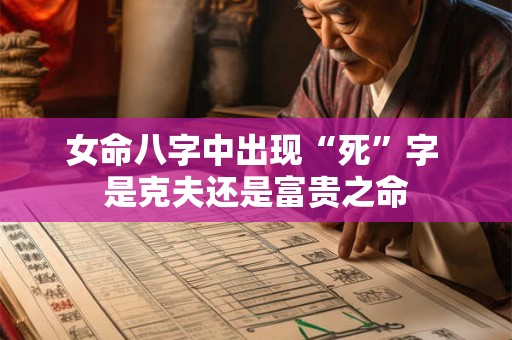 女命八字中出现“死”字 是克夫还是富贵之命