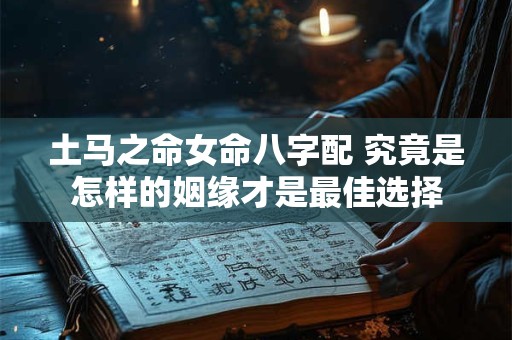 土马之命女命八字配 究竟是怎样的姻缘才是最佳选择