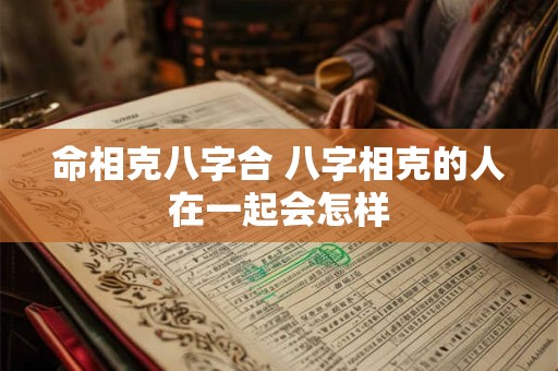 命相克八字合 八字相克的人在一起会怎样