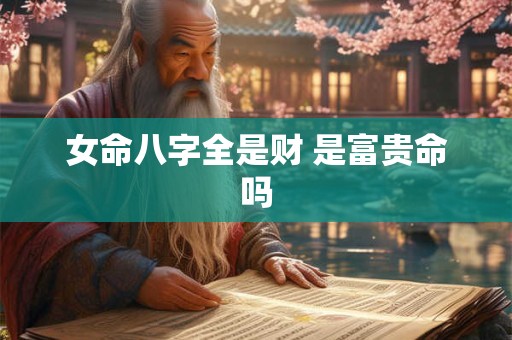 女命八字全是财 是富贵命吗