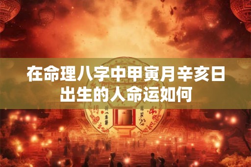 在命理八字中甲寅月辛亥日出生的人命运如何