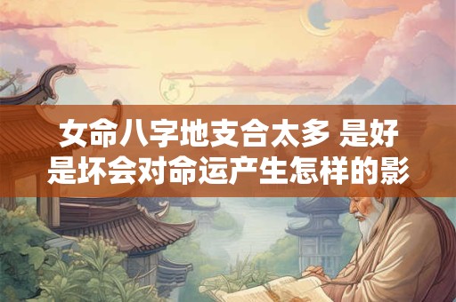 女命八字地支合太多 是好是坏会对命运产生怎样的影响