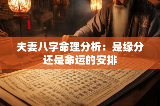夫妻八字命理分析：是缘分还是命运的安排