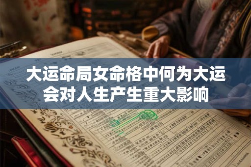 大运命局女命格中何为大运会对人生产生重大影响