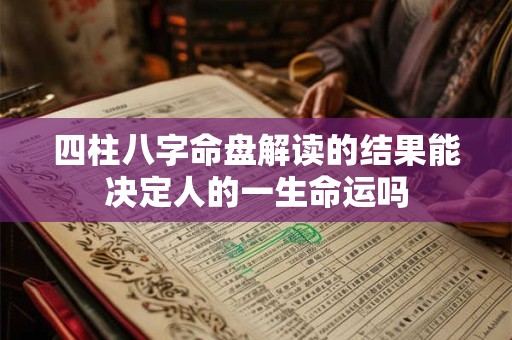 四柱八字命盘解读的结果能决定人的一生命运吗
