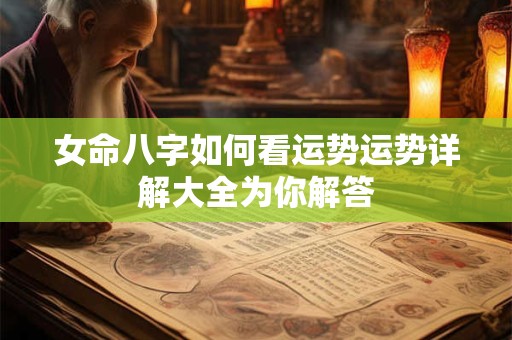 女命八字如何看运势运势详解大全为你解答