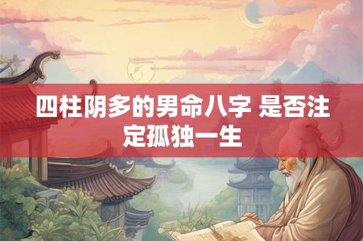 四柱阴多的男命八字 是否注定孤独一生
