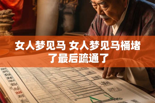 详细阅读:女人梦见马 女人梦见马桶堵了最后疏通了 女人梦见马 女人梦见马桶堵了最后疏通了