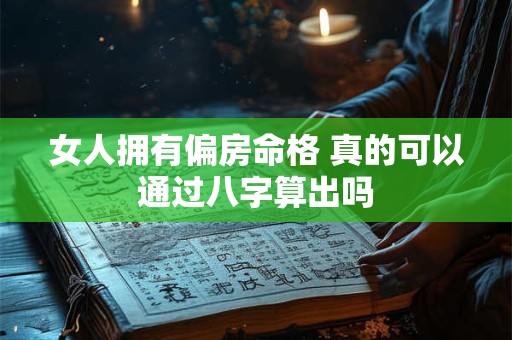 女人拥有偏房命格 真的可以通过八字算出吗