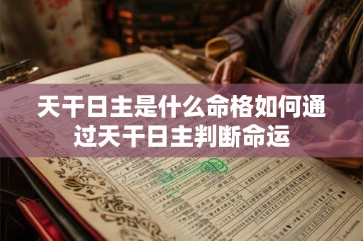 天干日主是什么命格如何通过天干日主判断命运