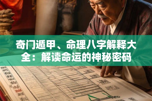 奇门遁甲、命理八字解释大全：解读命运的神秘密码
