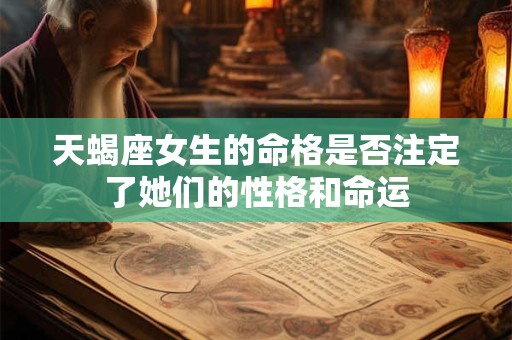 天蝎座女生的命格是否注定了她们的性格和命运