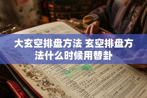 大玄空排盘方法 玄空排盘方法什么时候用替卦