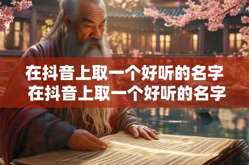 在抖音上取一个好听的名字 在抖音上取一个好听的名字怎么取