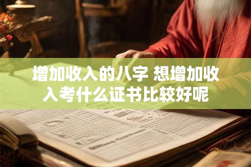 增加收入的八字 想增加收入考什么证书比较好呢