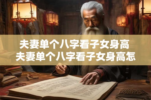 夫妻单个八字看子女身高 夫妻单个八字看子女身高怎么看