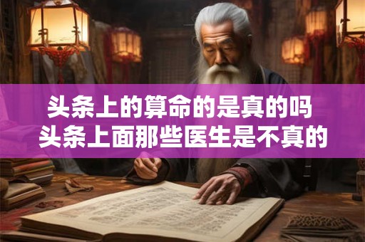 头条上的算命的是真的吗 头条上面那些医生是不真的
