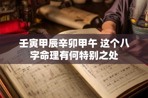壬寅甲辰辛卯甲午 这个八字命理有何特别之处