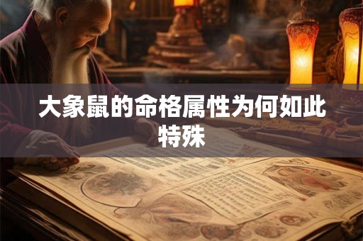 大象鼠的命格属性为何如此特殊