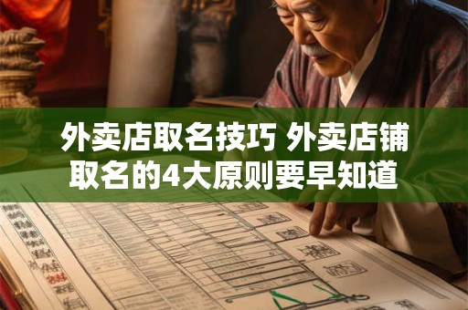 外卖店取名技巧 外卖店铺取名的4大原则要早知道