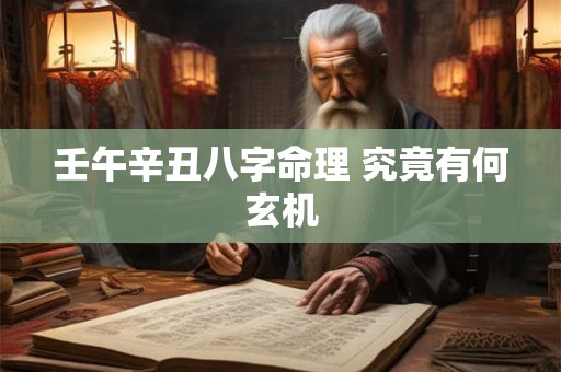 壬午辛丑八字命理 究竟有何玄机