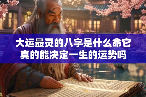 详细阅读:大运最灵的八字是什么命它真的能决定一生的运势吗 大运最灵的八字是什么命它真的能决定一生的运势吗