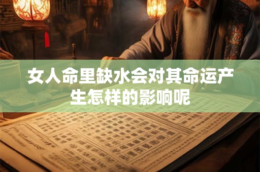 女人命里缺水会对其命运产生怎样的影响呢