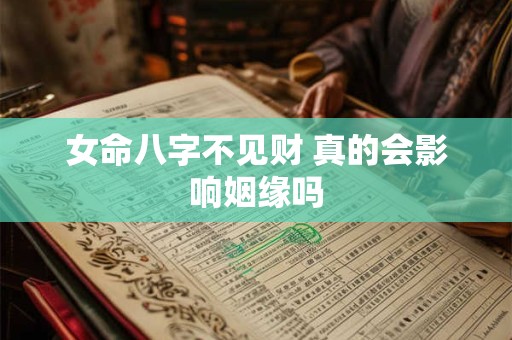 女命八字不见财 真的会影响姻缘吗