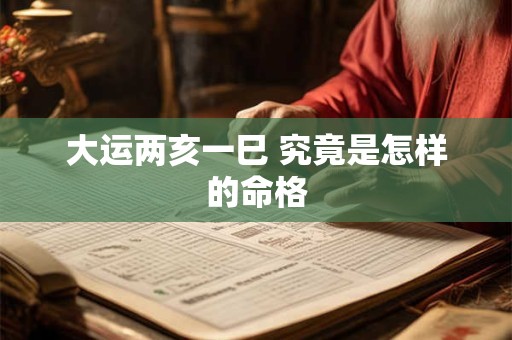 大运两亥一巳 究竟是怎样的命格 大运两亥一巳 究竟是怎样的命格
