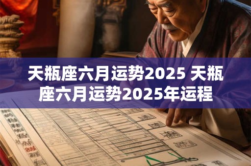 天瓶座六月运势2025 天瓶座六月运势2025年运程
