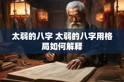 太弱的八字 太弱的八字用格局如何解释