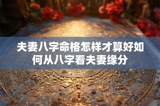 夫妻八字命格怎样才算好如何从八字看夫妻缘分