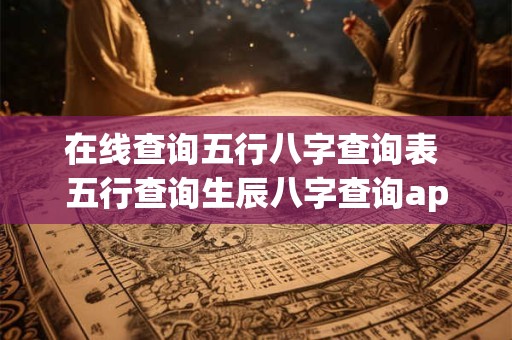 在线查询五行八字查询表 五行查询生辰八字查询app