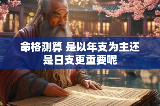命格测算 是以年支为主还是日支更重要呢