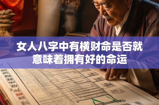 女人八字中有横财命是否就意味着拥有好的命运