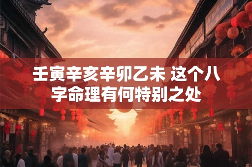 壬寅辛亥辛卯乙未 这个八字命理有何特别之处