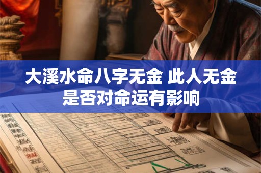 大溪水命八字无金 此人无金是否对命运有影响