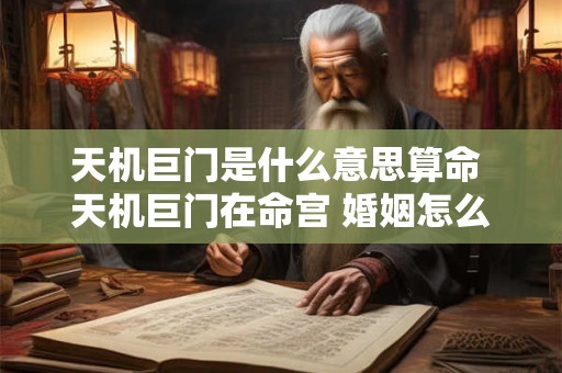 天机巨门是什么意思算命 天机巨门在命宫 婚姻怎么办