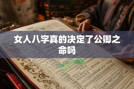 女人八字真的决定了公卿之命吗