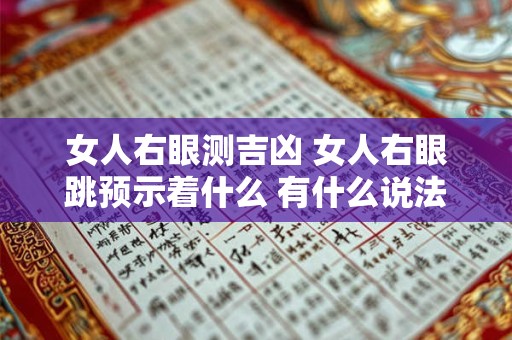 女人右眼测吉凶 女人右眼跳预示着什么 有什么说法