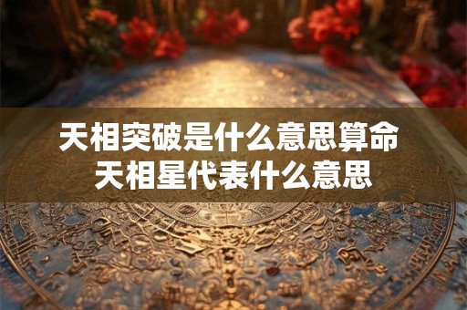 天相突破是什么意思算命 天相星代表什么意思