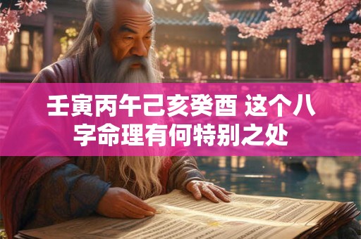 壬寅丙午己亥癸酉 这个八字命理有何特别之处