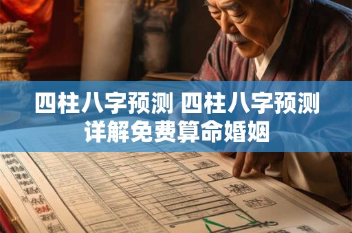 四柱八字预测 四柱八字预测详解免费算命婚姻