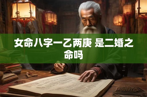 女命八字一乙两庚 是二婚之命吗