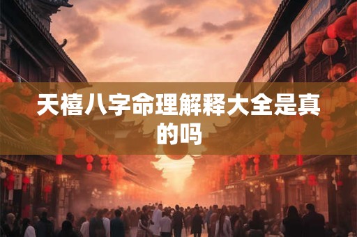 天禧八字命理解释大全是真的吗