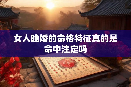 女人晚婚的命格特征真的是命中注定吗