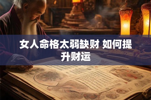 女人命格太弱缺财 如何提升财运