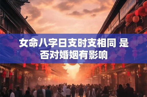 女命八字日支时支相同 是否对婚姻有影响