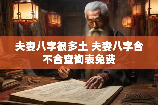 夫妻八字很多土 夫妻八字合不合查询表免费