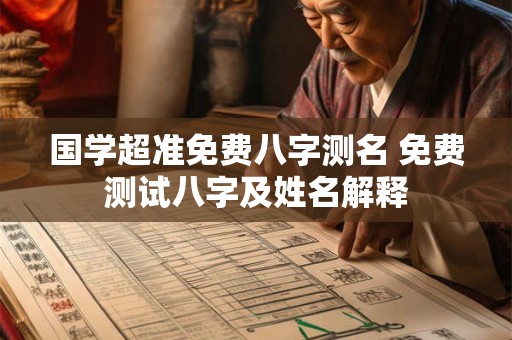 国学超准免费八字测名 免费测试八字及姓名解释